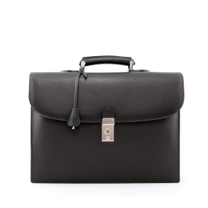 Handmade italian leather briefcase for men in black color - Gaetano 40 - Sku 1800