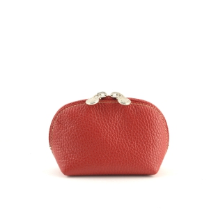 Coin purse for women in cherry red leather-Tombolino-Sku 1965