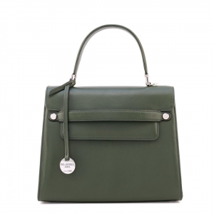 Amelia L-borsa donna in pelle verde artigianale-Sku 2957