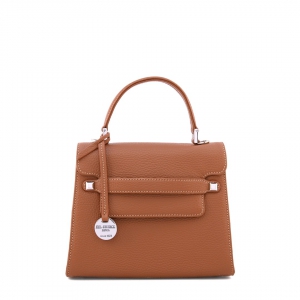 Amelia S-Italian leather handbag in tan color-Sku 2954