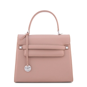 italian leather handbag in pink tourmaline color - Amelia L - sku 2957