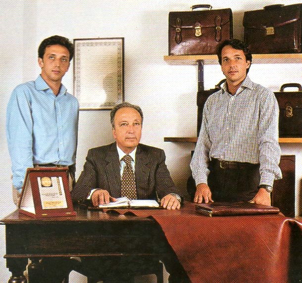 The founder's sons joined the company and assisted their father in crafting leather goods.